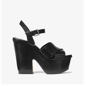 NEW! Divia Snake-Embossed Leather Platform Sandal